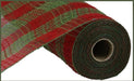 10.5"X10YD FAUX JUTE/PP SMALL CHECK RED/MOSS GREEN RY832058 - DecoExchange