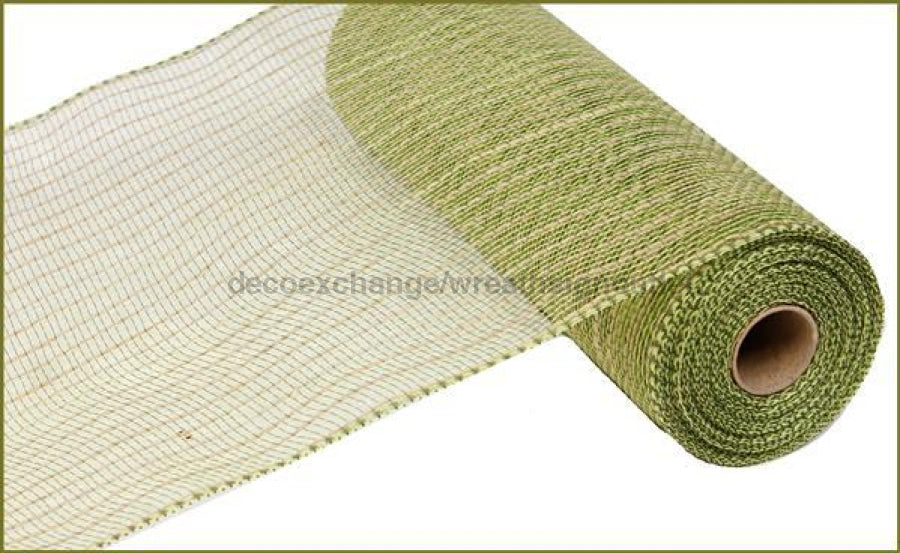 10.5"X10YD POLY/JUTE MESH Moss / Apple Green / Natural RY800532 - DecoExchange