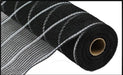 10.5"X10Yd Poly/Jute/Metallic Mesh Black/Matte Silver RY8329N3 - DecoExchange