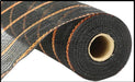 10.5"X10Yd Poly/Jute/Metallic Mesh Black/Orange RY8332E7 - DecoExchange