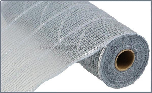 10.5"X10Yd Poly/Jute/Metallic Mesh Grey/Matte Silver RY832999 - DecoExchange