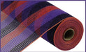 10.5"X10Yd Pp/Faux Jute Small Stripe Purple/Orange/Black RY8321D5 - DecoExchange