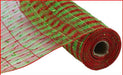 10.5"X10Yd Pp/Folded Laser Foil Check Red/Lime Green RY840934 - DecoExchange