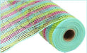 10.5"X10Yd Wide Foil Mesh Lime/Hot Pink/Turquoise RY8017C8 - DecoExchange