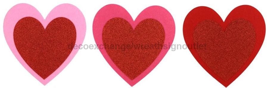 10’’ Foam/Felt Glitter Heart 3 Asst: Lt Pink/Pink/Red HV911299 Pick