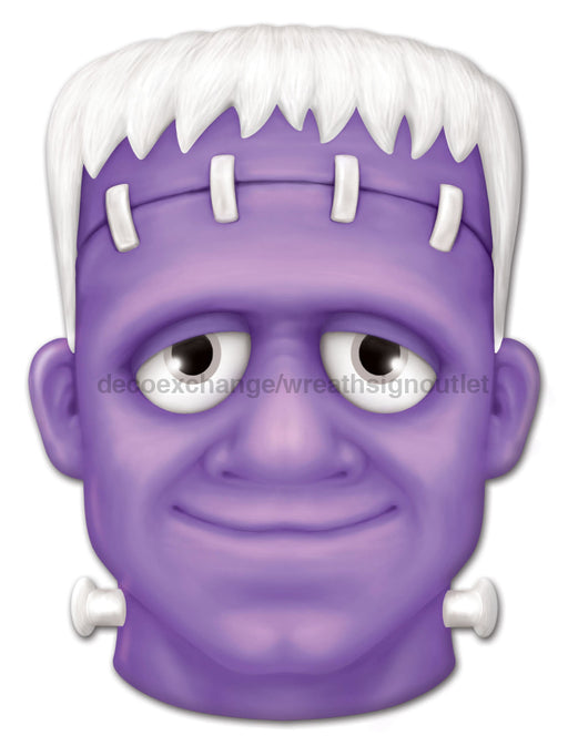 10’’Lx7.25’’H Metal/Embossed Frankenstein Purple/White MD1397A8 Sign