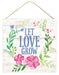 10"Sq Let Love Grow Sign Cream/Multi AP8425 - DecoExchange