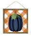 10"Sq Tall Pumpkin/Check Sign Orange/White/Navy/Brown AP714888 - DecoExchange®