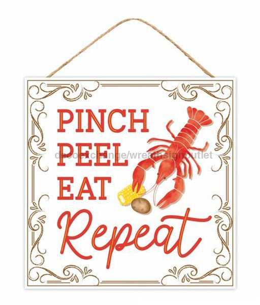 10Sqare Pinch Peel Eat Repeat Sign White/Brown/Red/Yellow Ap7343
