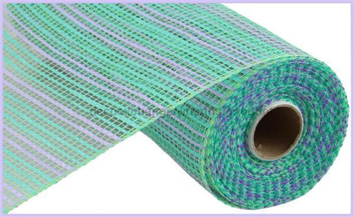 10X10Yd Horizontal Wide Stripe Mesh Mint/Lavender Re8902Wk