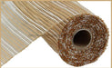 10"X10Yd Horizontal Wide Stripe Mesh Natural/White RE8902TW - DecoExchange®
