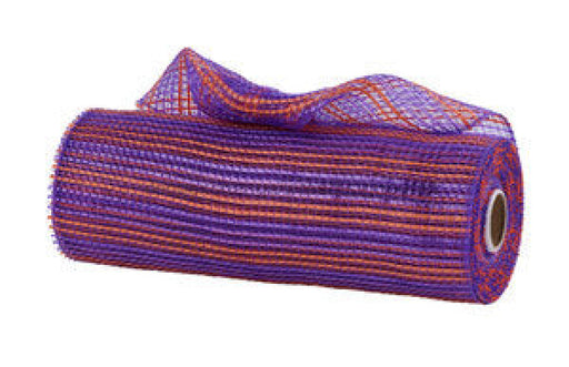 10’X10Yd Horizontal Wide Stripe Mesh Purple/Orange Re8902Wc