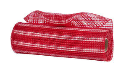 10’X10Yd Horizontal Wide Stripe Mesh Red/Light Pink Re8902Wr