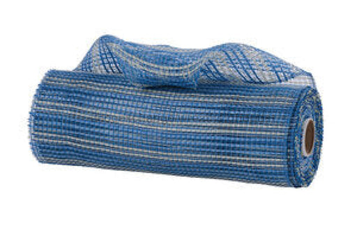 10’X10Yd Horizontal Wide Stripe Mesh Smoke Blue/Cream Re8902Ty