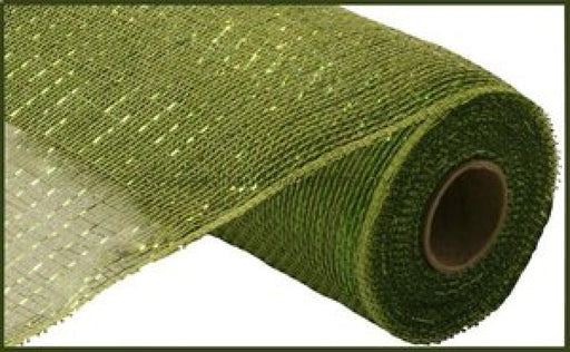 10’X10Yd Metallic Mesh Moss/Apple W/Lime Foil Re130149