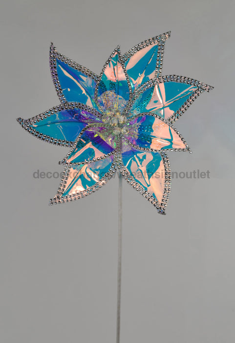 11’’Diax20’’L Irid Poinsettia Stem Iridescent XS4109 Pick