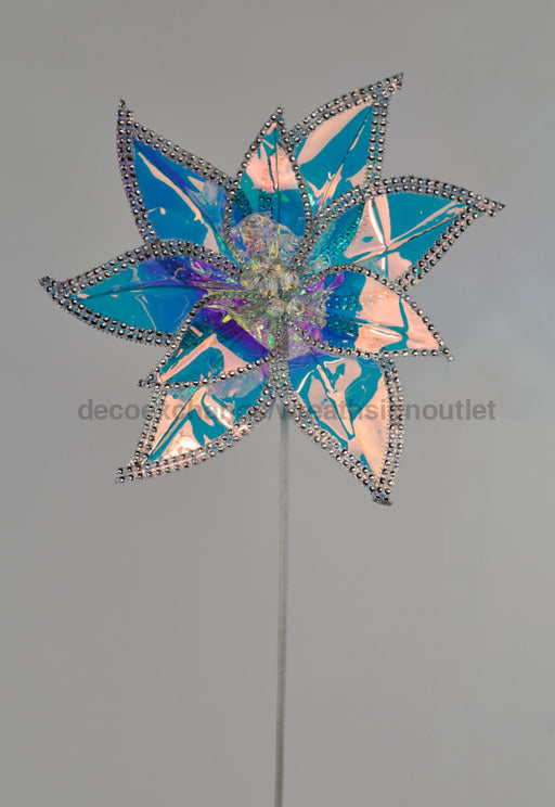 11’’Diax20’’L Irid Poinsettia Stem Iridescent XS4109 Pick