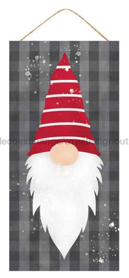 12.5"H X 6"L Gnome, Stripes Cool Grey/Red/White AP7068 - DecoExchange®