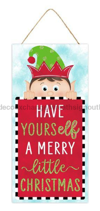 12.5"H X 6"L Merry Little Christmas Sign Red/Ice Blue/Lime/White AP8941 - DecoExchange®