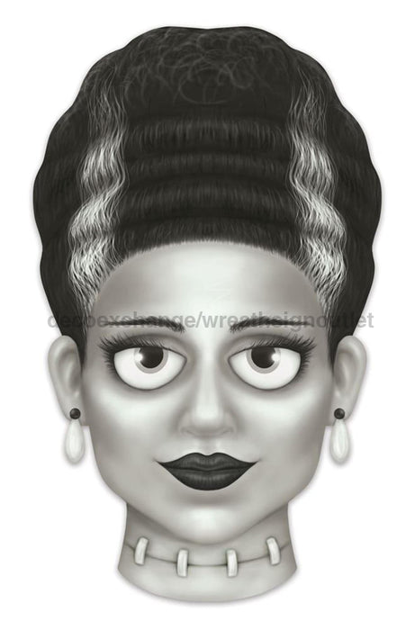 12.5’’H X 7.5’’L Mrs. Frankenstein Sign White/Black/Grey MD145255 Sign