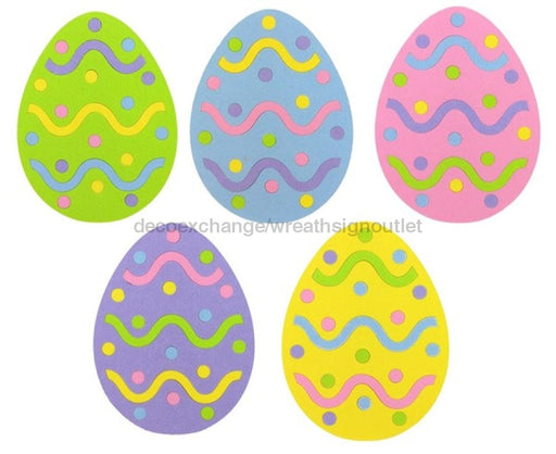 12.5"H X 9.5"W Felt/Foam Line/Dot Eggs 5 Assorted Colors HE6155 - DecoExchange