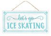 12.5"L X 6"H Ice Skating Glitter Sign White/Lt Blue/Turquoise AP8962 - DecoExchange®