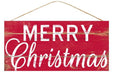 12.5"L X 6"H Merry Christmas Rustic Red/White AP8553 - DecoExchange®