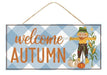 12.5"L X 6"H Welcome Autumn Sign Blue/White/Orange/Green AP8927 - DecoExchange