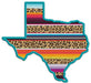 12.5"Lx11.5"H Metal Leopard Serape Texas Orng/Tan/Teal/Fuchsia/Wht MD0820 - DecoExchange®