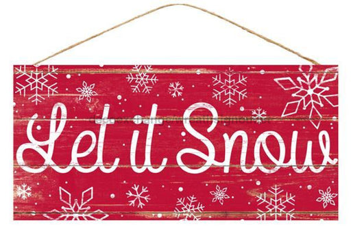 12.5"Lx6"H Let It Snow Red/White AP8164 - DecoExchange®