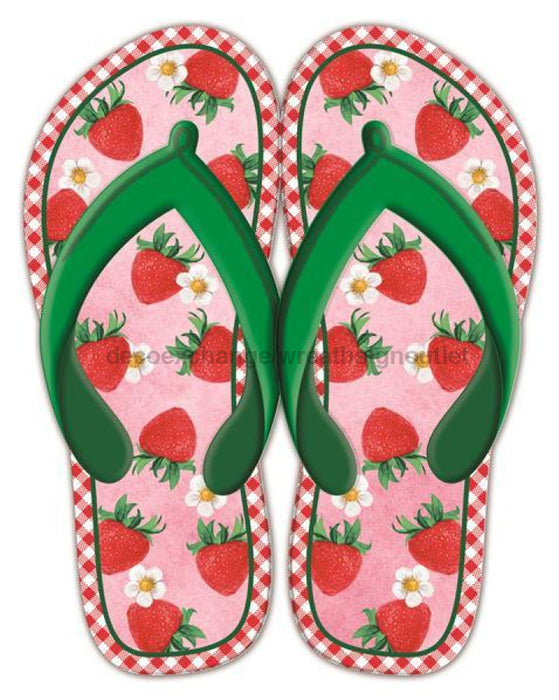 12.75Hx10L Metal Flip Flops Sign Red/Yellow/Green/Pink Md1093