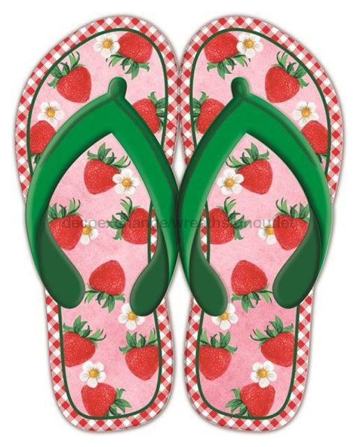 12.75Hx10L Metal Flip Flops Sign Red/Yellow/Green/Pink Md1093