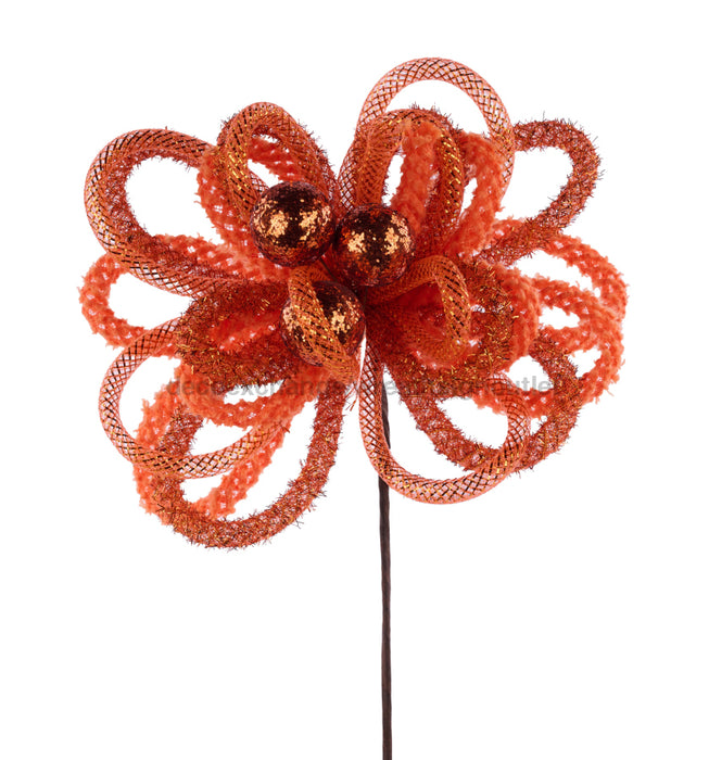 12’’ Snowdrift Metallic Glitter Ball Pick Orange XP388420 Pick