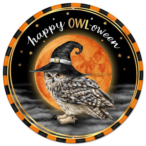 12’’Dia Happy Owl-Oween Sign Multi Halloween MD1161 Sign