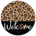 12’Dia Leopard Pawprint Welcome Sign Brown/Tan/Black/White Md1153