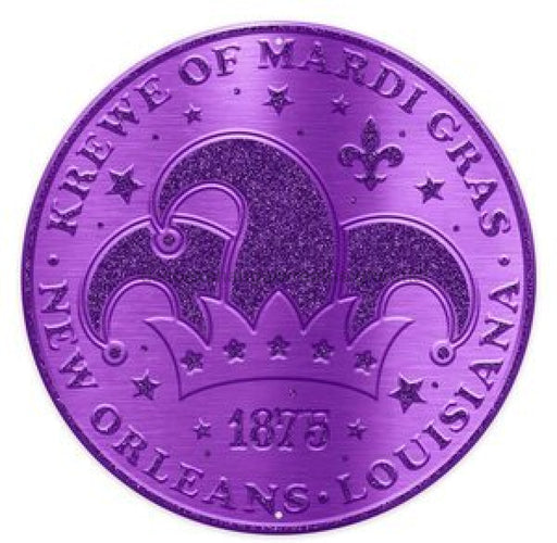 12’Dia Mardi Gras Jester Hat Coin Sign Purple Md1038