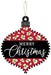 12H X 10L Merry Christmas/leopard Orn Black/white/red/lime Ap7160 Sign