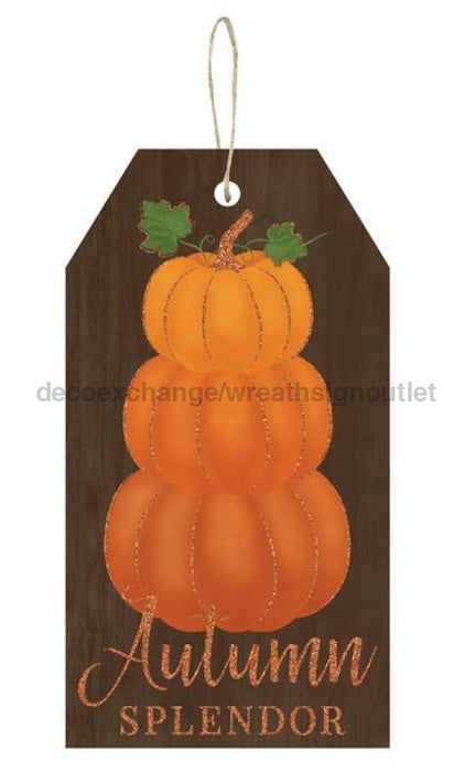 12"Hx6.5"L Autumn Splendor/Pumpkin Sign Orange/Moss/Brown AP8834 - DecoExchange®