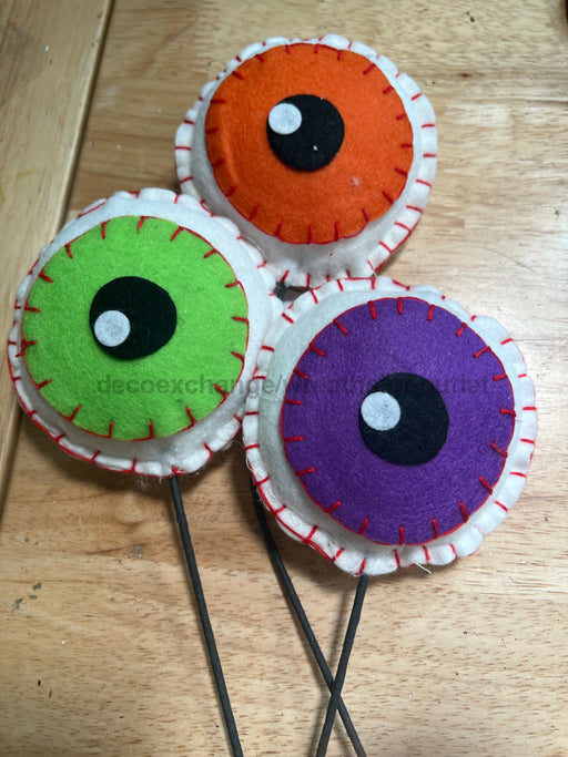 12’’L Felt Eyeball Pick 3 Asst: Orng/Prpl/Lime HH135099 Pick
