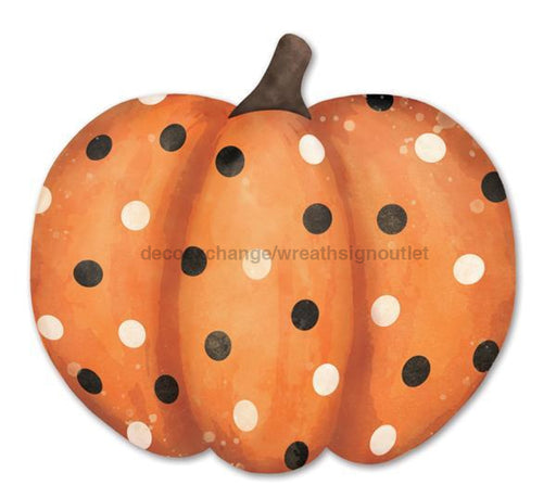 12"L Metal/Embossed Polka Dot Pumpkin Orange/Black/White MD076439 - DecoExchange