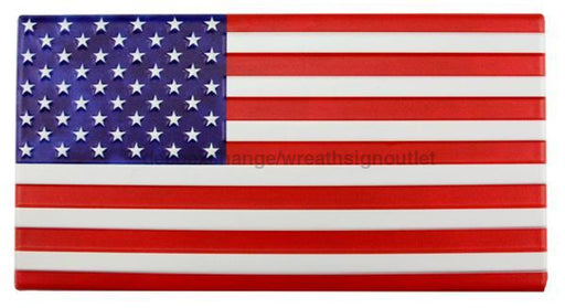 12"L X 6.25"H Metal/Embd American Flag Red/White/Blue MD0603 - DecoExchange