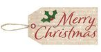 12"L X 6.5"H Merry Christmas Luggage Tag Off White/Red/Green AP8503 - DecoExchange®