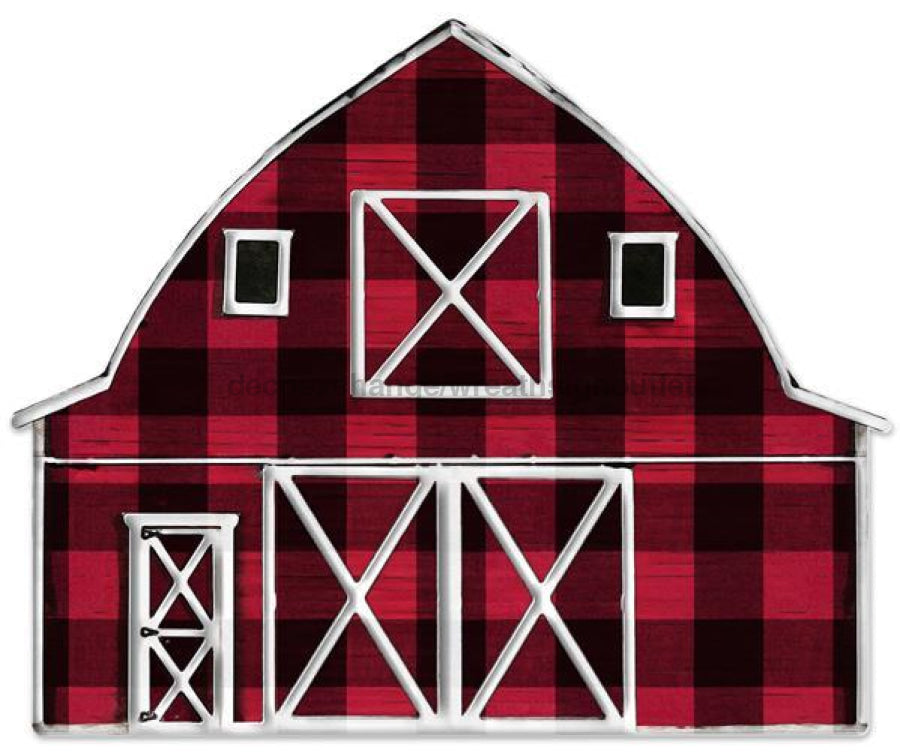 12"L X 9.75"H Metal/Embossed Barn Sign Black/Red/White MD078624 — DecoExchange®