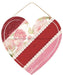 12"Lx11.5"H Diagonal Stripe Floral Heart Red/Pink/White/Green AP8589 - DecoExchange