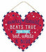 12"Lx11.5"H Heart Beats True/Border Gltr Red/Wht/Ryl Blue/Lt Blue AP8995 - DecoExchange
