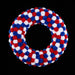 13Dia 3-Color Pompom Wreath Red/White/Blue My104633