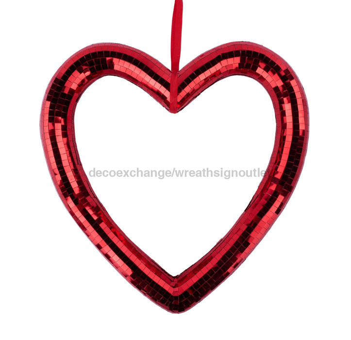 14.25’’H Mirror Heart Ornament Red HV919424 Attachment