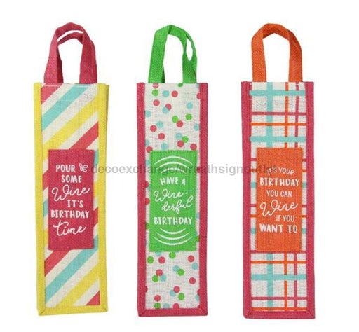 14.5’H X 4’Sq Birthday Wine Bag 3 Asst Styles Mz2167 Container