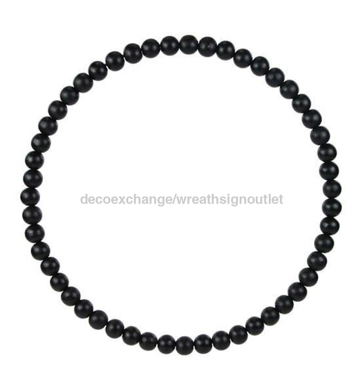 15.5"Dia Wood Bead Wreath W/25Mm Beads Black MY102802 - DecoExchange®