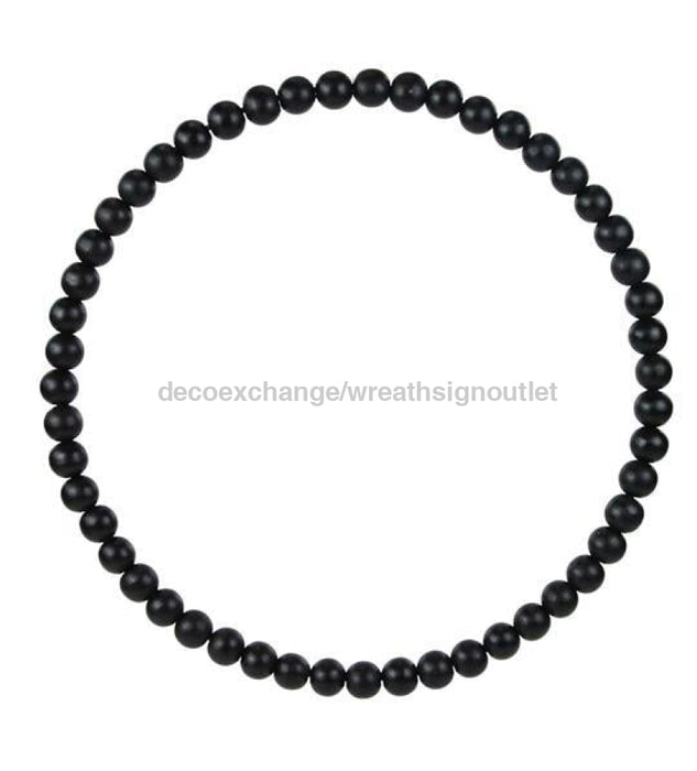 15.5"Dia Wood Bead Wreath W/25Mm Beads Black MY102802 - DecoExchange®